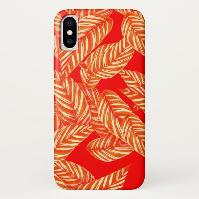 Red Leaf Botanical Print Case-Mate iPhone Case (Back)