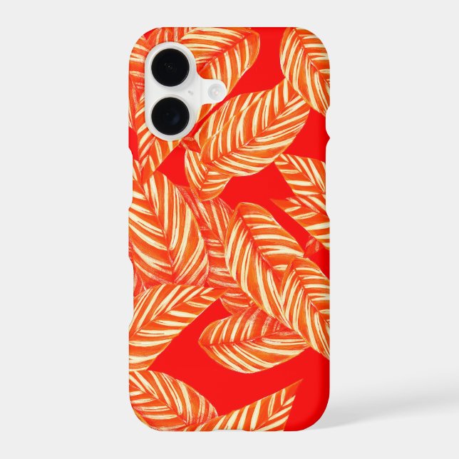 Red Leaf Botanical Print Iphone Case (Back)