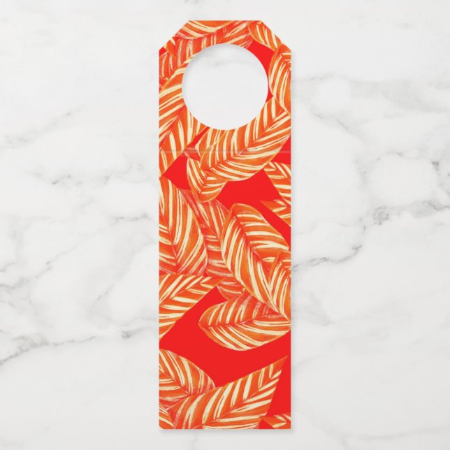 Red Leaf Bottle Hanger Tags (Front)