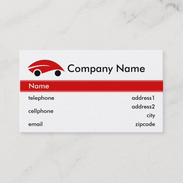 Red Leaf Car Business Card Design (Front)