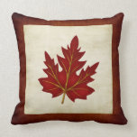 Red Leaf Fall Season Themed Pillow