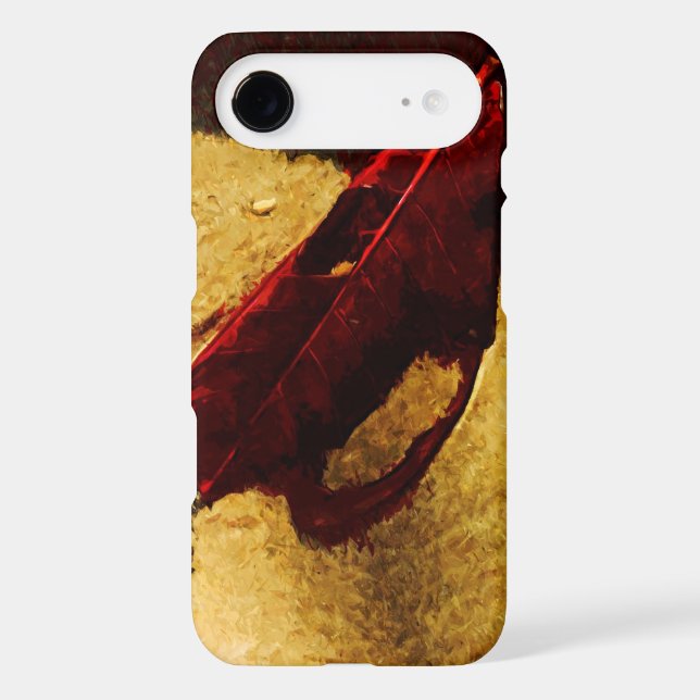 Red Leaf on Beach Abstract Impressionist Case-Mate iPhone Case (Back)