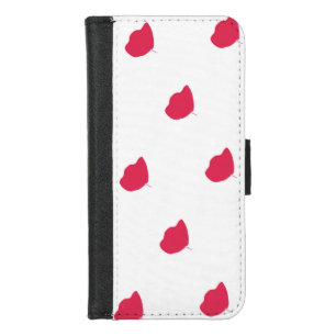 Red leaf print iPhone 8/7 Wallet Case.            