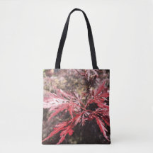 Red leaf tote bag