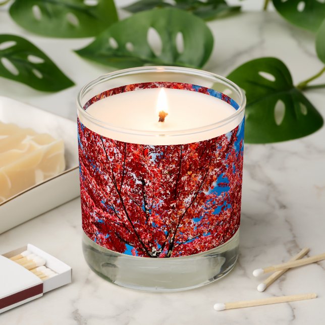 Red Leaf Tree In Fall Scented Candle (Lit)