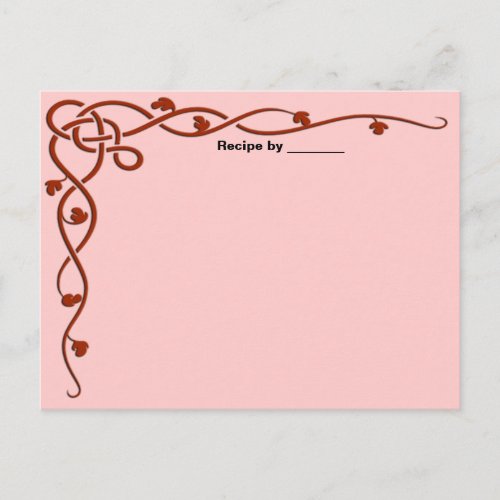 Red Leaf Vine Recipe Blank Card