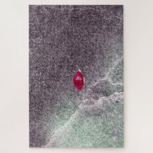 Red Leaf with Speckled Sand