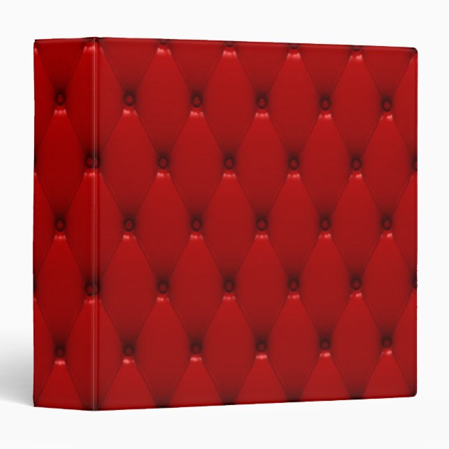 RED LEATHER 3 RING BINDER (Front/Spine)