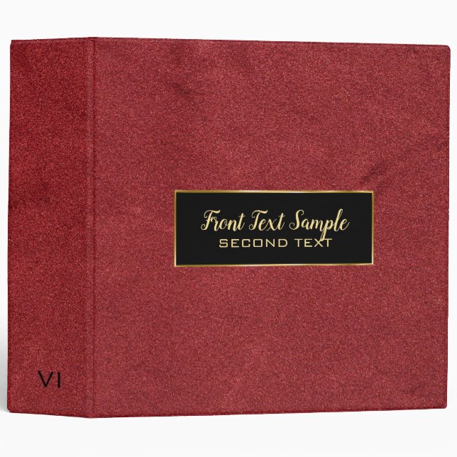 Red Leather 3 Ring Binder (Front/Spine)