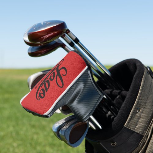 Red Leather Company Logo Business Club Golf Head Cover
