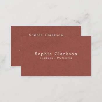 Red Leather Effect  Rustic Business Card by TheBusinessCardStore at Zazzle