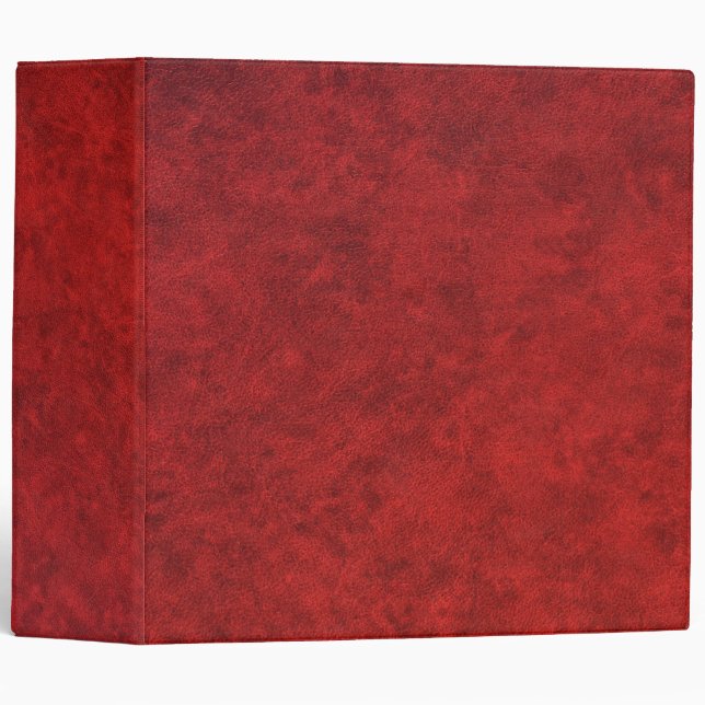 Red Leather Fashion Fabric 3 Ring Binder (Front/Spine)