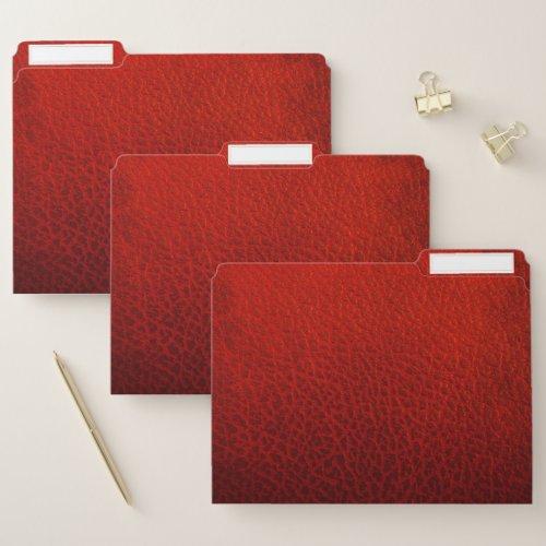 Red leather file folder