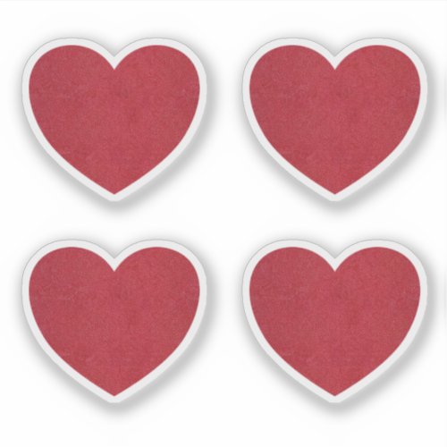 Red Leather Heart Valentines Day Custom Cut  Sticker