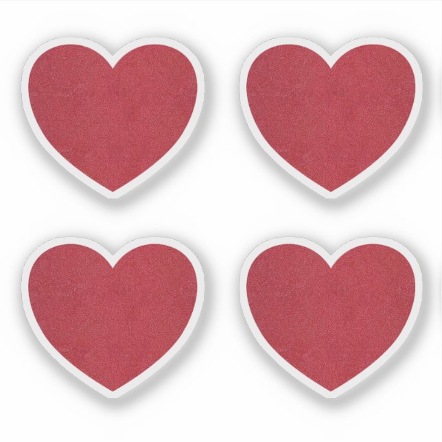 Red Leather Heart Valentine’s Day Custom Cut  Sticker (Front)