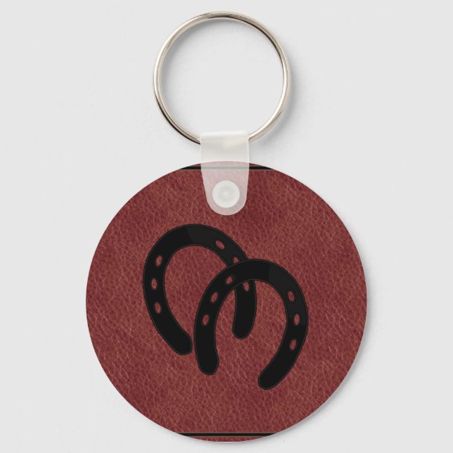 Red LEATHER Horse Shoe KEYCHAIN (Front)