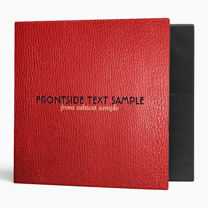 Red Leather Look Customized Avery Binder Zazzle