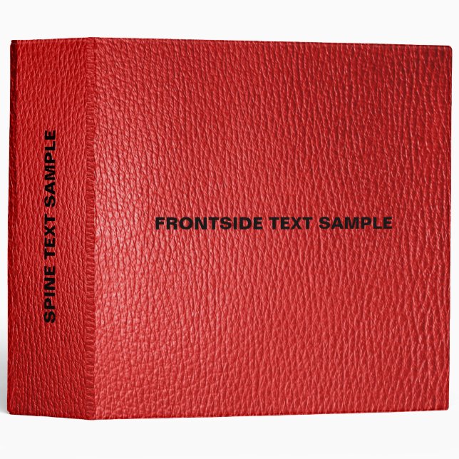 Red Leather Look Customized Avery Binder (Front/Spine)