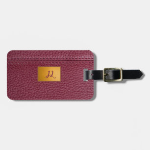 Red Leather Look  File Folder Luggage Tag