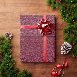 Red Leather Look File Folder Wrapping Paper