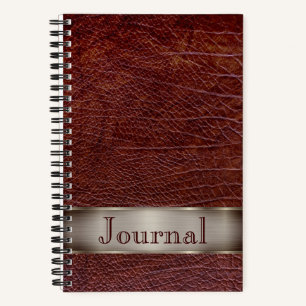 Red leather look journal