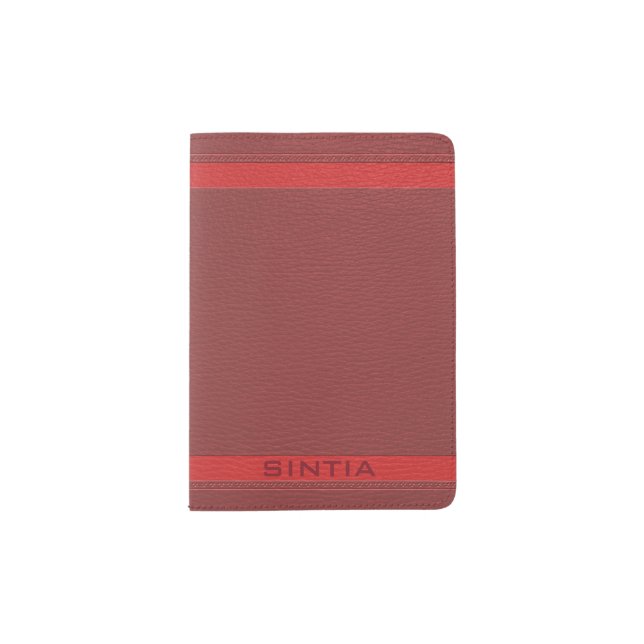 Red Leather Look Passport Holder (Front)