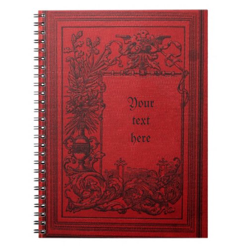 Red Leather Look Vintage Book Cover Goth notebook