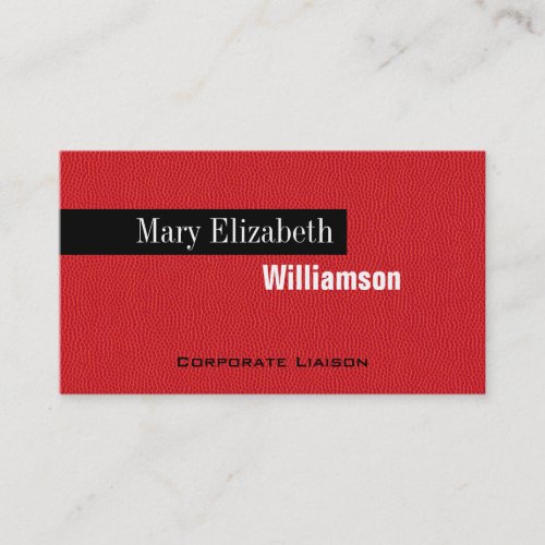Red Leather Modern Professional Business Cards