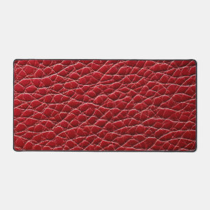 Red leather pattern desk mat