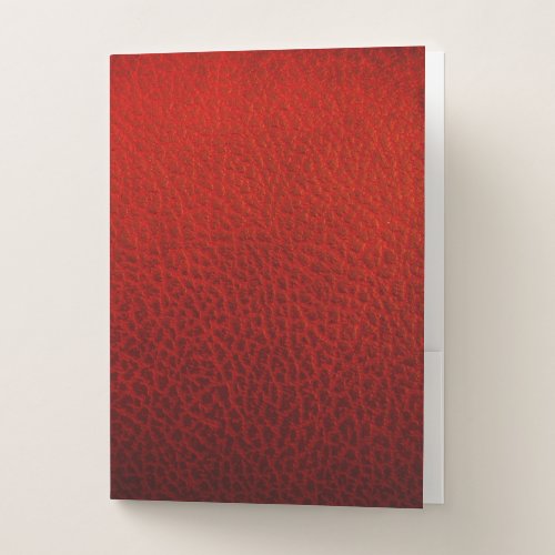 Red leather pocket folder