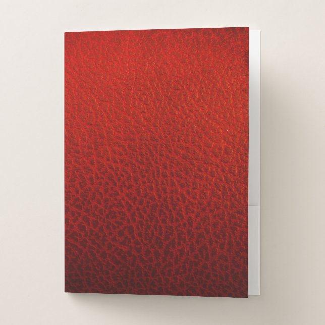 Red leather pocket folder (Front)
