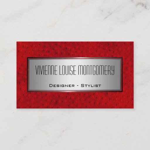 Customizable Red Leather Professional Designer Business Card
