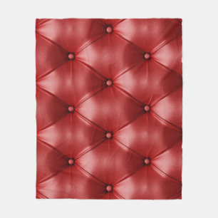 Red Leather: Seamless Texture Elegance Fleece Blanket