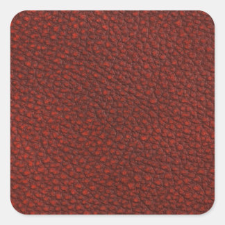 Red leather square sticker