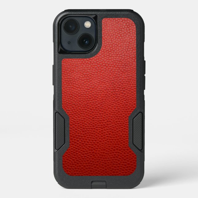 Red Leather Texture Otterbox iPhone Case (Back)
