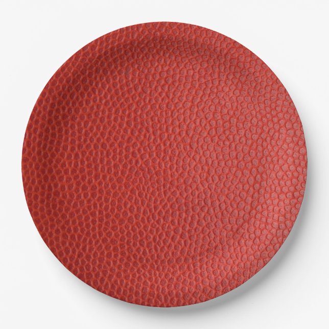 Red Leather Texture Paper Plates (Front)