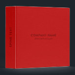 Red Leather Texture Print 3 Ring Binder<br><div class="desc">The red leather texture print with custom yellow gold typography makes this design suitable for official corporate presentations or keeping elegant home office records.</div>