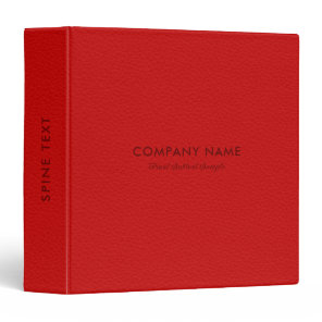 Red Leather Texture Print 3 Ring Binder