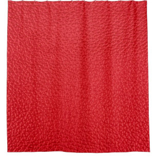 Red leather texture shower curtain