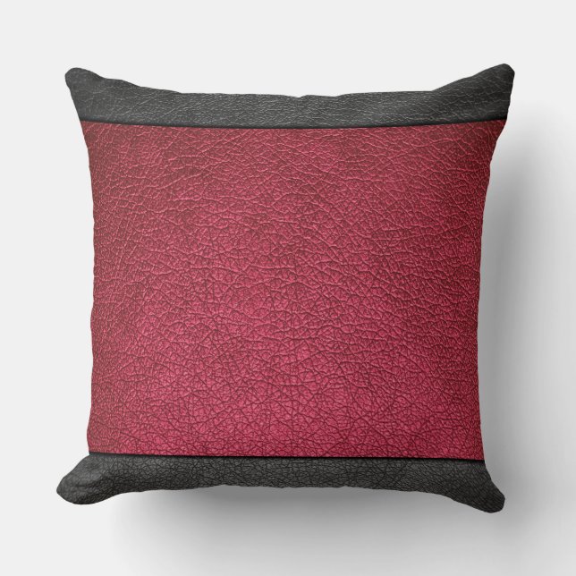 Red Leather Throw Pillow (Front)