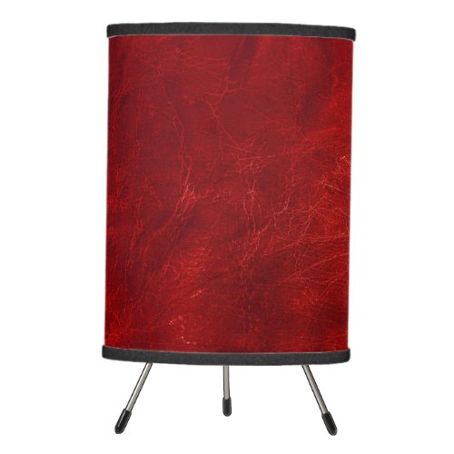 Red Leather   Tripod Lamp