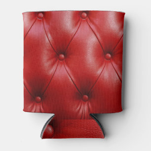 Red Leather: Upholstery Pattern Elegance. Can Cooler