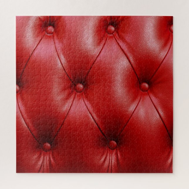 Red Leather: Upholstery Pattern Elegance. Jigsaw Puzzle (Vertical)