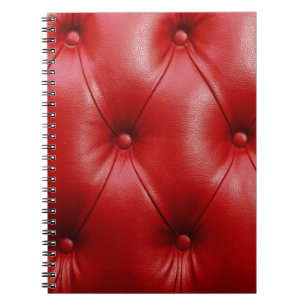 Red Leather: Upholstery Pattern Elegance. Notebook