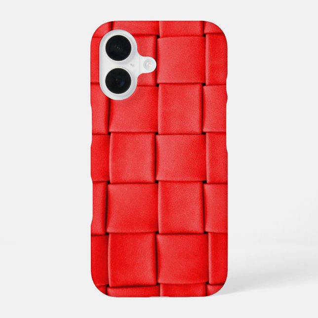 Red Leather Weave Iphone Case (Back)