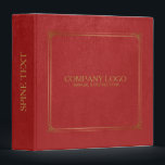 Red Leather With Gold Frame Accent 3 Ring Binder<br><div class="desc">Elegant wrinkled leather texture print in red tones with red leather on the spine. Elegant gold frame with swirly corners. Customizable text on all 3 sides. Any colors can be requested on this or any of my designs by emailing your request.</div>