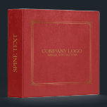 Red Leather With Gold Frame Accent 3 Ring Binder<br><div class="desc">Elegant wrinkled leather texture print in red tones with red leather on the spine. Elegant gold frame with swirly corners. Customizable text on all 3 sides. Any colors can be requested on this or any of my designs by emailing your request.</div>
