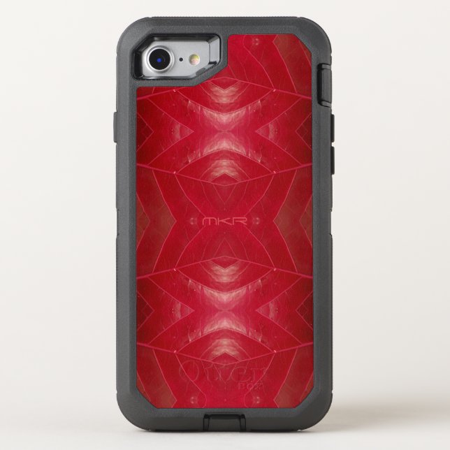 Red Leatherette Otterbox iPhone Case (Back)