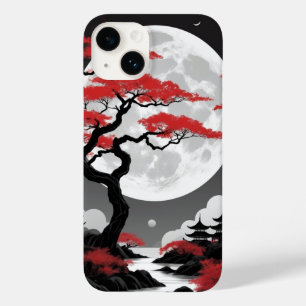 red leaves and full moon Case-Mate iPhone 14 case
