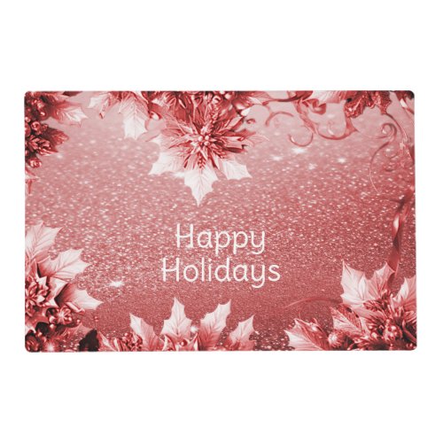 Red Leaves Christmas Holiday Paper Placemat